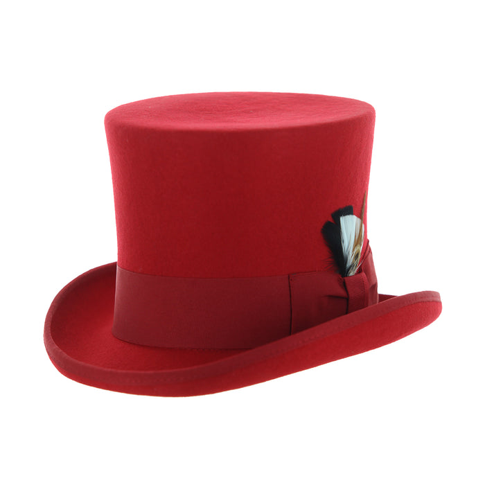 Red Wool Felt Top Hat for Men | Ferrecci
