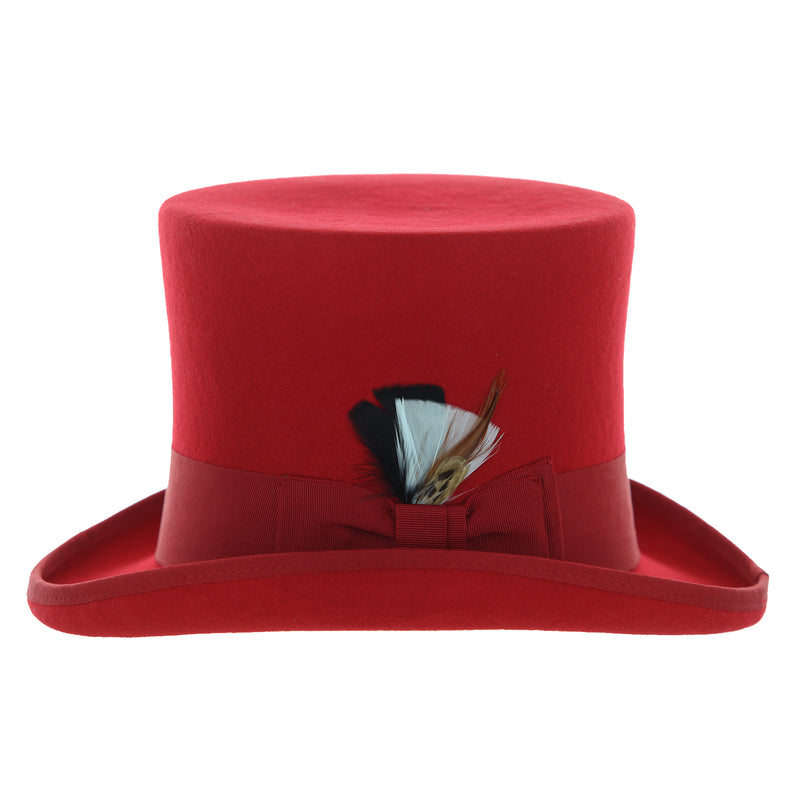Red Wool Felt Top Hat for Men | Ferrecci