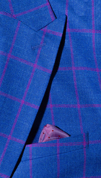 The Kingston Mens Blue Checker Slim Fit 3 Piece Suit