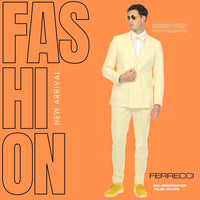 Men's Yellow Double Breasted Slim Fit Seersucker Suit