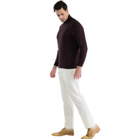 MENS BROWN PULLOVER TURTLENECK SWEATER