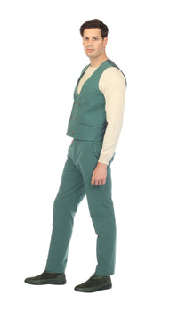 Men's Hunter Green Grant Double Breasted Seersucker Vest