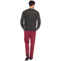 Sam Jacobi Men's Pullover Charcoal Knitted Sweater Crewneck Stylish Knitwear Long Sleeve Casual Slim Fit