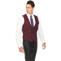 Cruz Mens Double Breasted Burgundy Vest