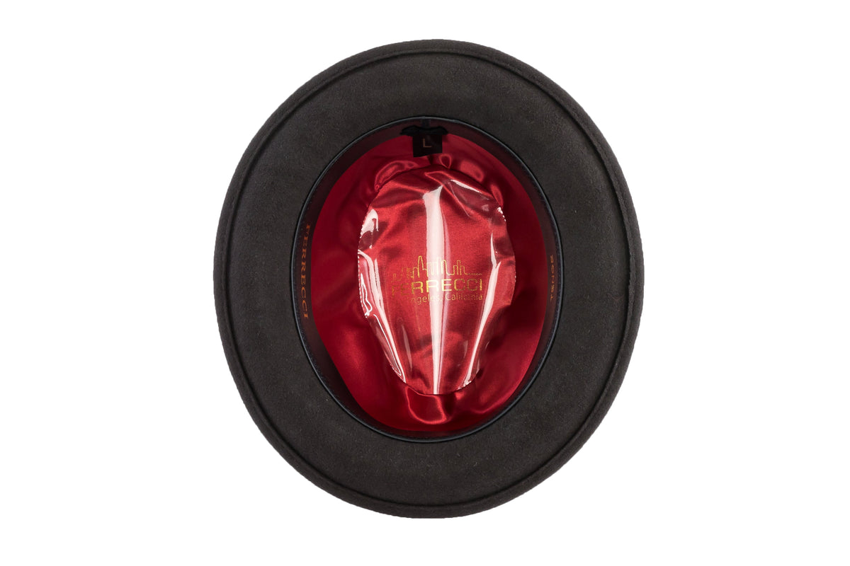 Ferrecci Brooks Trilby Soft 100% Australian Wool Felt Body with Removable Feather brown hat Great for Travel