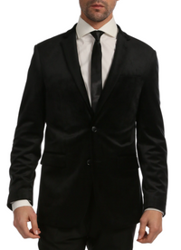 Ferrecci Men's Black MARQUEE Velvet Blazer