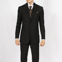 Ferrecci Mens PV150 - Brown with Black Back Adjustable Vest Set