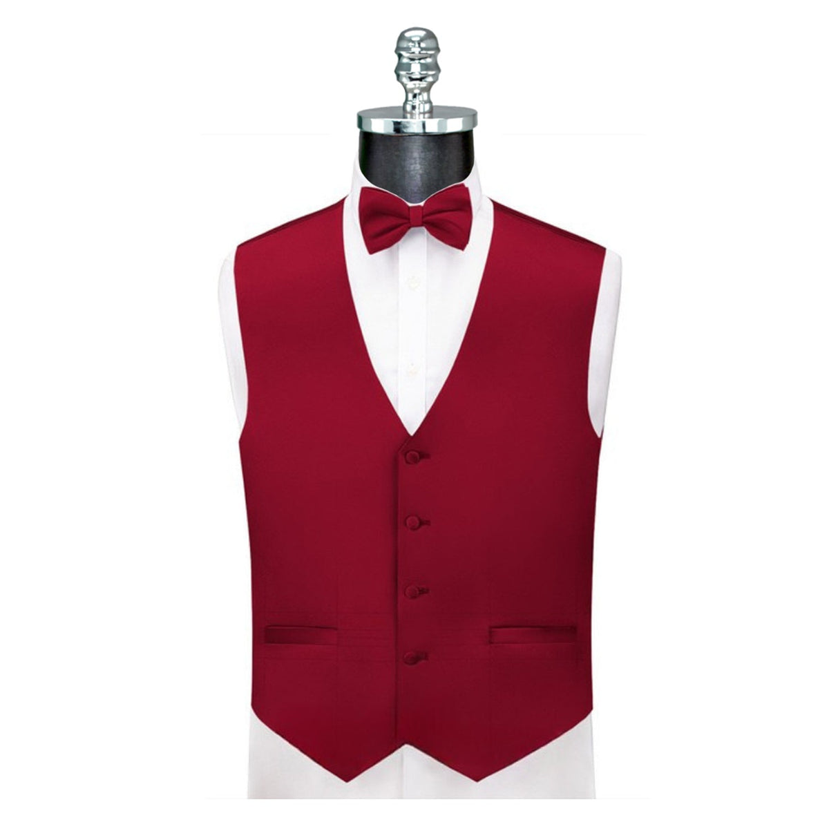 Ferrecci Mens Solid Wedding Prom Grad Choir Band 4pc Vest Set