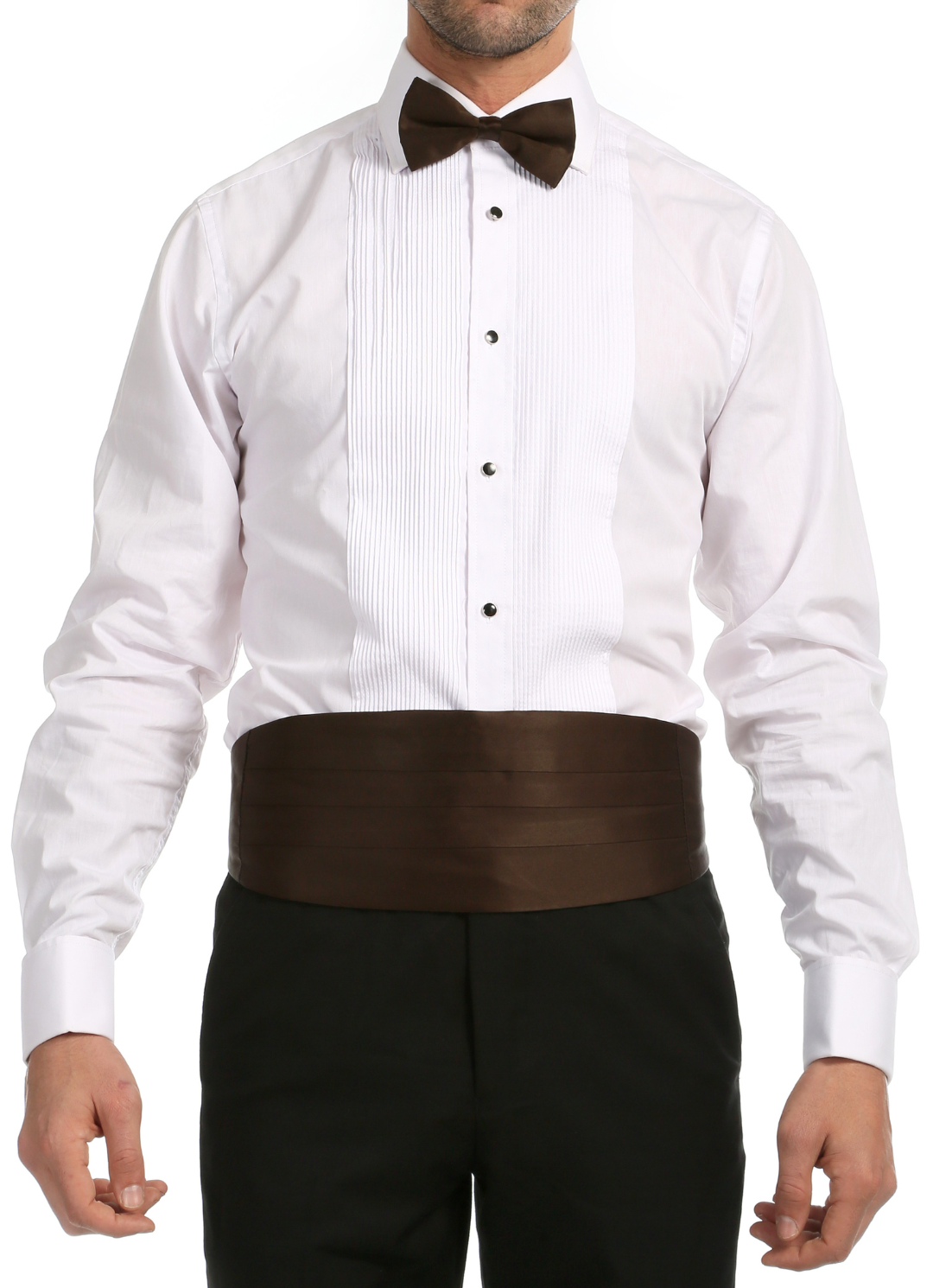 Satine Brown Bow Tie & Cummerbund Set