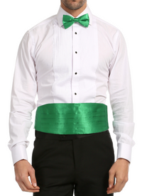 Satine Green Bow Tie & Cummerbund Set