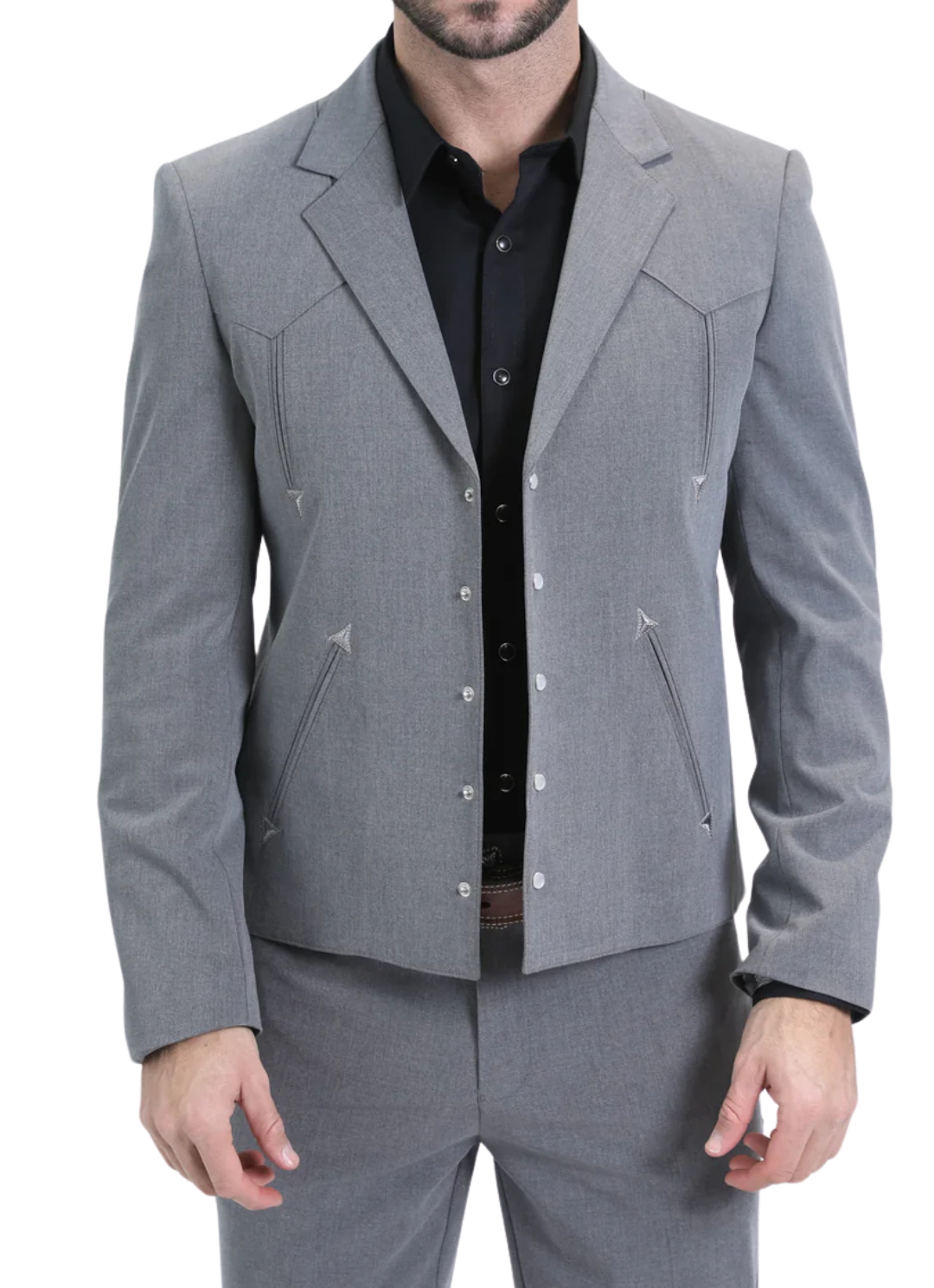 Men's Grey Western Suit Set