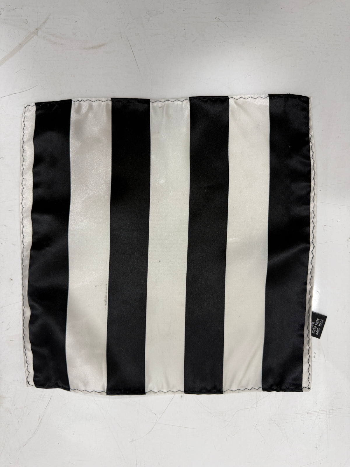 Mens Black & White Stripe Neck Tie.