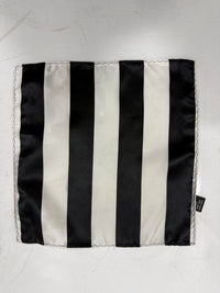 Mens Black & White Stripe Neck Tie.