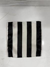 Mens Black & White Stripe Neck Tie.