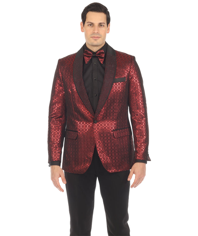 Men's Mojito Red Shawl Collar Tuxedo 1 Button 2 Vent Slim Fit