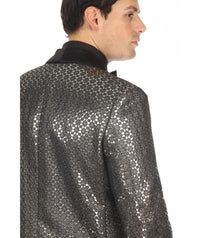 Men's Mojito Silver Shawl Collar Tuxedo 1 Button 2 Vent Slim Fit
