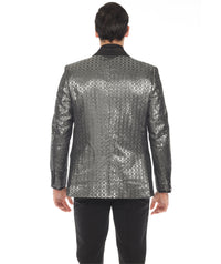 Men's Mojito Silver Shawl Collar Tuxedo 1 Button 2 Vent Slim Fit