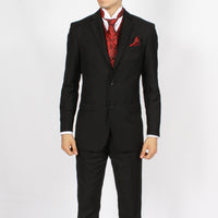 Ferrecci Mens PV150 - Red/Black with Black Back Adjustable Vest Set