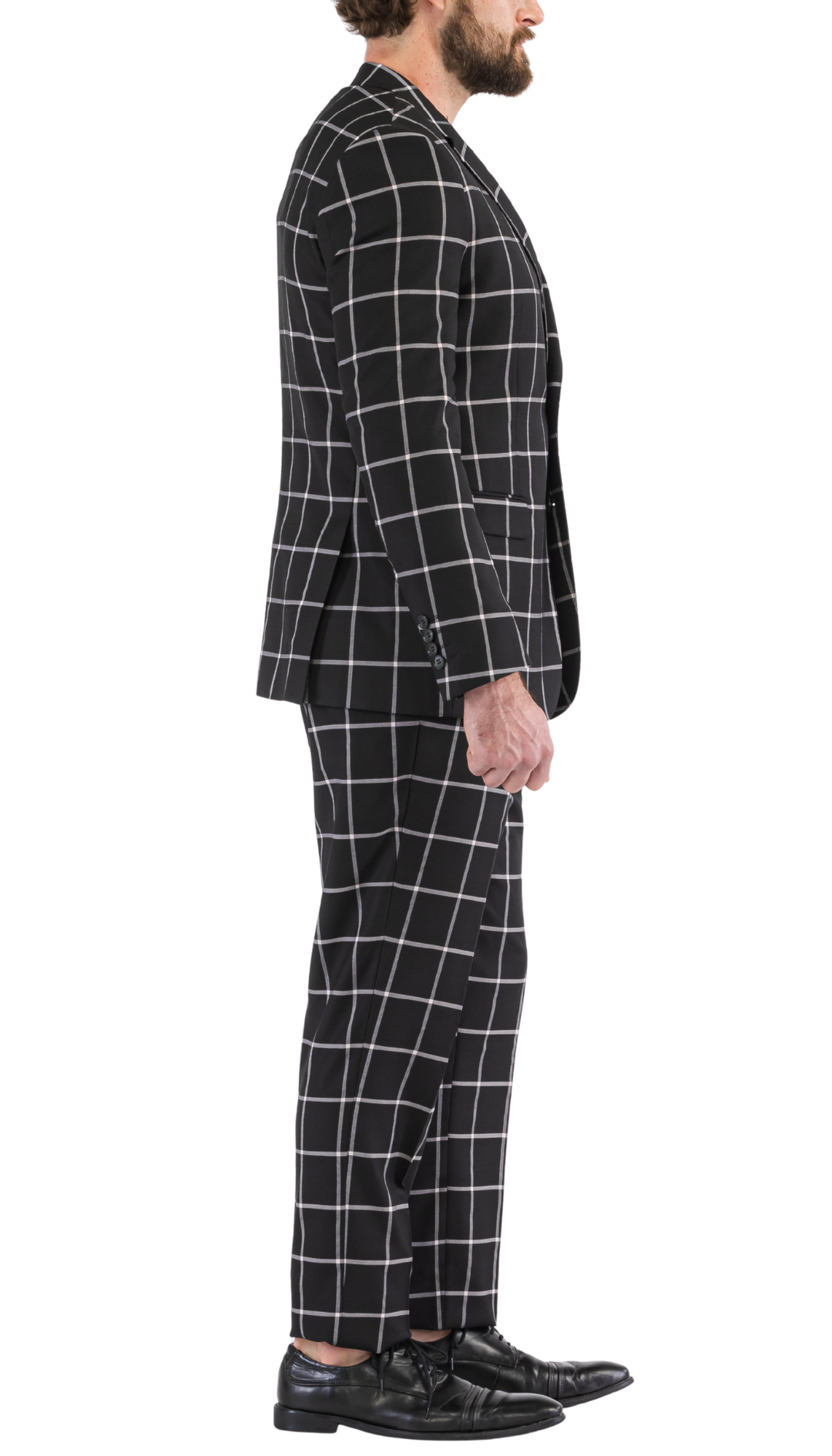 Harvy Black Mens 2 Button Slim Notch Lapel Suit