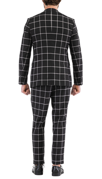 Harvy Black Mens 2 Button Slim Notch Lapel Suit