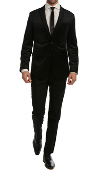 Ferrecci Men's Navy MARQUEE Velvet Blazer