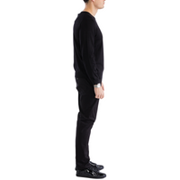 Sam Jacobi Men's Pullover Black Knitted Sweater Crewneck Stylish Knitwear Long Sleeve Casual Slim Fit