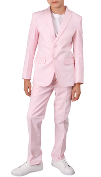 Ferrecci Boys Seersucker 2pc Suit Set Pink