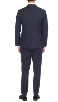 Ferrecci Men's Reno Navy / Navy Slim Fit Shawl Lapel 2 Piece Tuxedo Suit Set