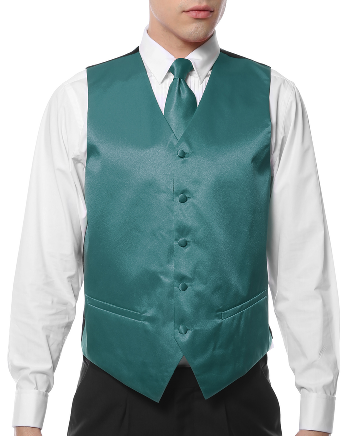Ferrecci Mens PV600 - Teal with Black Back Adjustable Vest Set