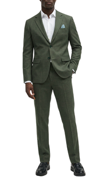Ferrecci Harwin Mens Hunter Green Textured Tweed Suit.