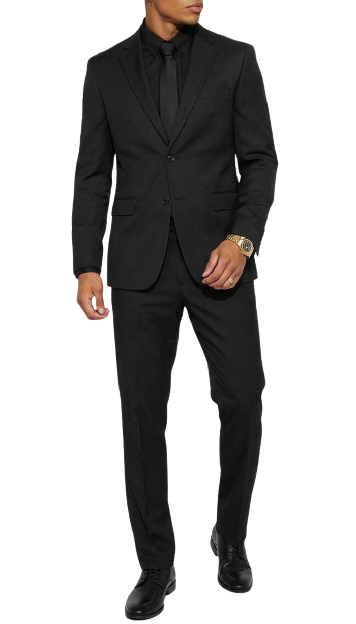 The Ironwood Cord Men's Charcoal 2 Button Slim Fit Notch Lapel Suit