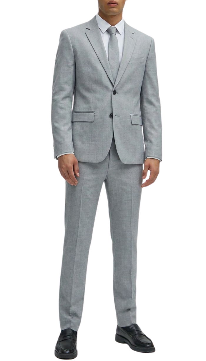 Ferrecci Nelson Men's Grey 2 Button Slim Fit Notch Lapel Suit