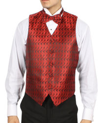 Ferrecci Mens PV150 - Red/Black with Black Back Adjustable Vest Set