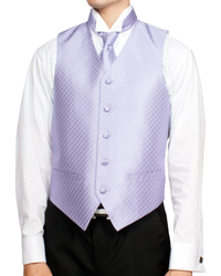 Ferrecci Mens PV300 - Lavender with White Back Adjustable Diamond Vest Set
