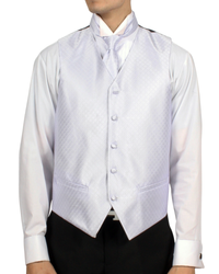 Ferrecci Mens PV300 - Platinum with Black Back Adjustable Diamond Vest Set