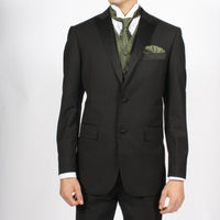 Ferrecci Mens PV300 - Olive with Black Back Adjustable Diamond Vest Set