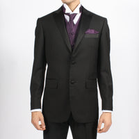 Ferrecci Mens PV300 - Dark Purple with Black Back Adjustable Diamond Vest Set