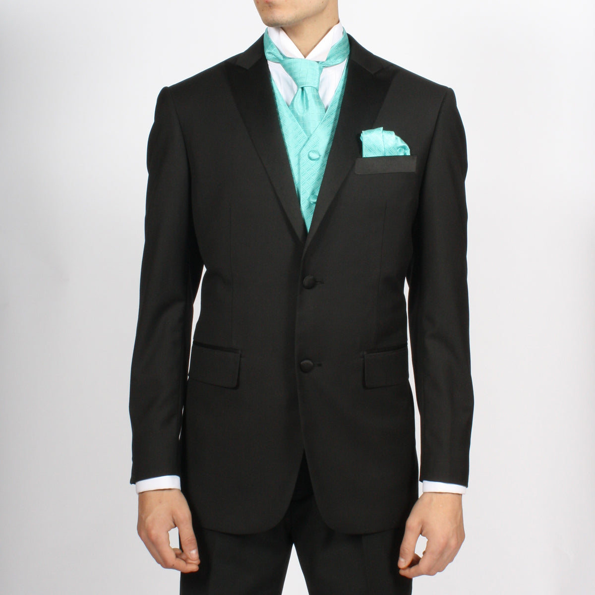 Ferrecci Mens PV300 - Aqua with White Back Adjustable Diamond Vest Set
