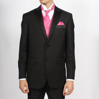 Ferrecci Mens PV300 - Fuchsia with Black Back Adjustable Diamond Vest Set