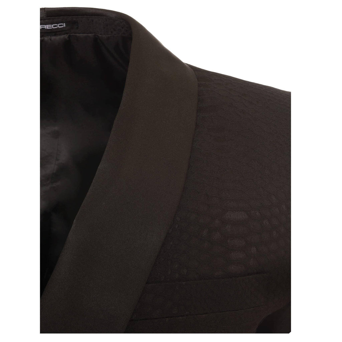 Ash All Black Snake Skin Tuxedo Blazer - Ferrecci USA 