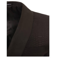 Ash All Black Snake Skin Tuxedo Blazer - Ferrecci USA 