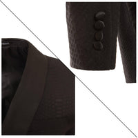 Ash All Black Snake Skin Tuxedo Blazer - Ferrecci USA 