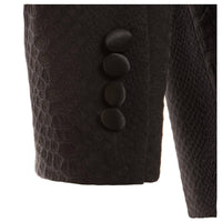 Ash All Black Snake Skin Tuxedo Blazer - Ferrecci USA 