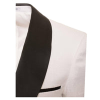 Ash All White Snake Skin Tuxedo Blazer - Ferrecci USA 