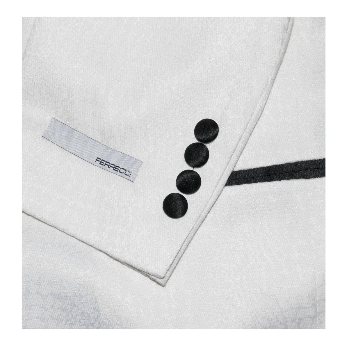 Ash All White Snake Skin Tuxedo Blazer - Ferrecci USA 