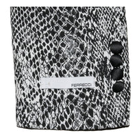 Ash Black and White Snake Skin Tuxedo Blazer - Ferrecci USA 