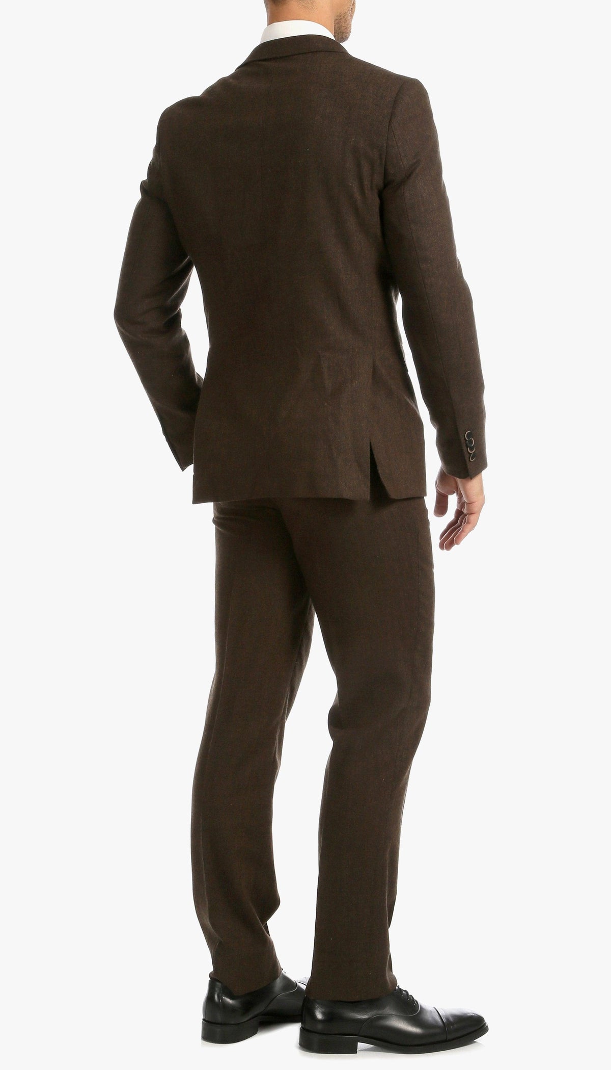 Bradford Cognac Slim Fit 3 Piece Tweed Suit - Ferrecci USA 