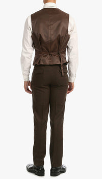 Bradford Cognac Slim Fit 3 Piece Tweed Suit - Ferrecci USA 