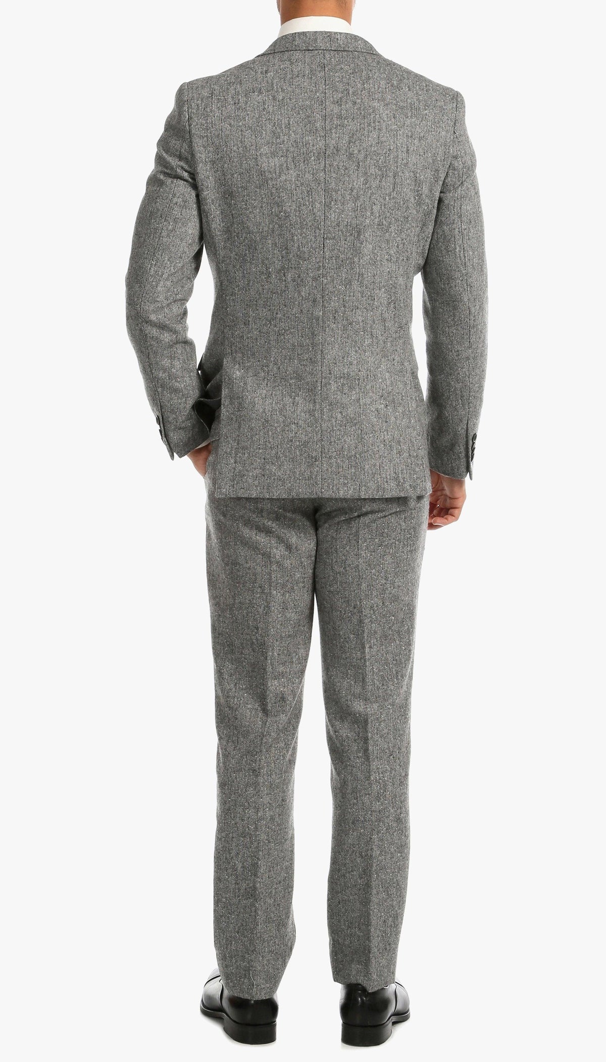 Bradford Grey Slim Fit 3 Piece Tweed Suit - Ferrecci USA 