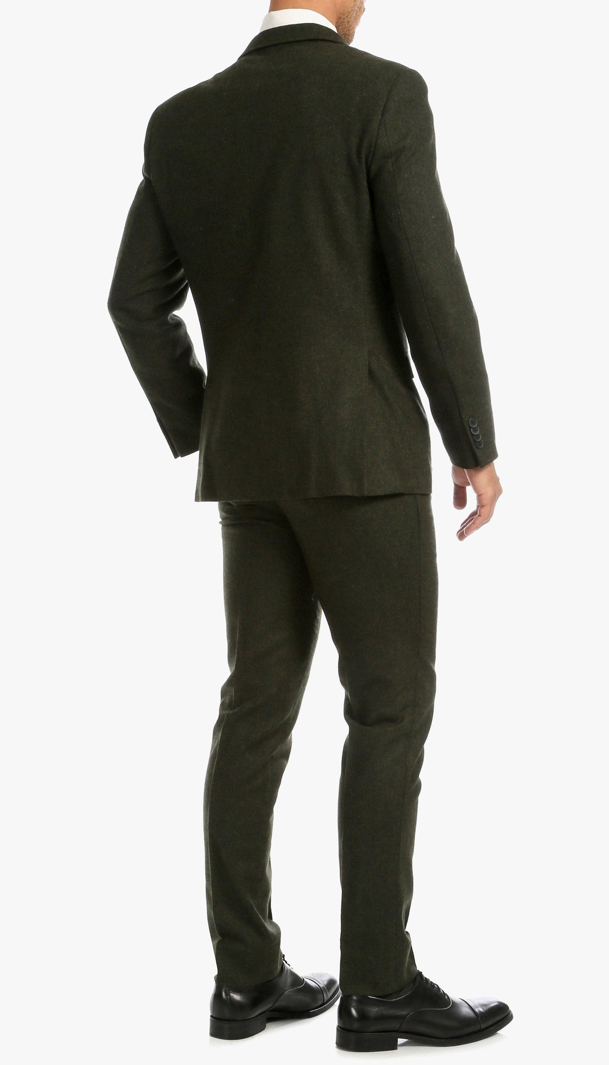 Bradford Hunter Green Slim Fit 3 Piece Tweed Suit - Ferrecci USA 